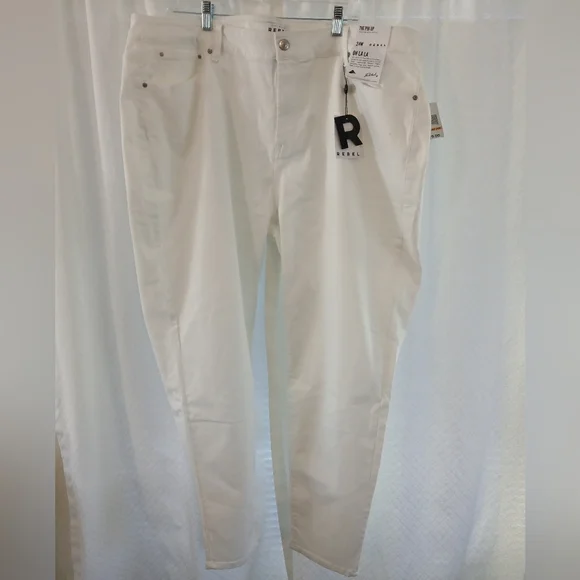 Rebel Wilson X Angels Women's White Mid-Rise Ultra Skinny Pants 24W - Picture 2 of 16